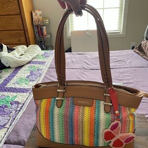 Rosetti Multicolored Shoulder Bag with Structured Design